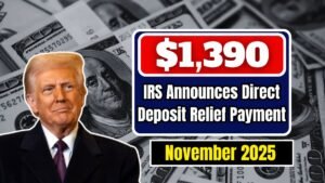IRS Announces $1,390 Direct Deposit Relief Payment For November 2025